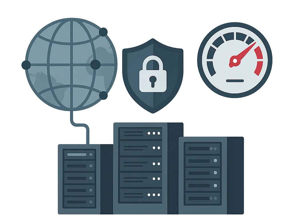 Web security and server performance icons